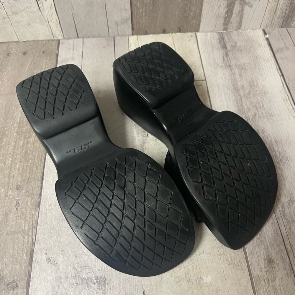 Y2K Steve Madden Black Platform Sandals Size 7.5 - Picture 3 of 9